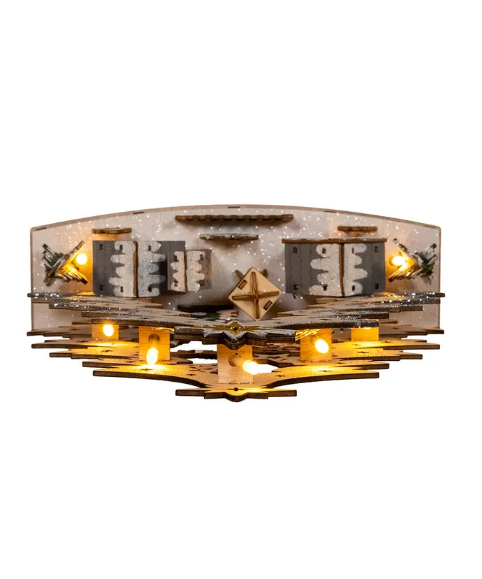 LED Wooden Christmas Tree Village