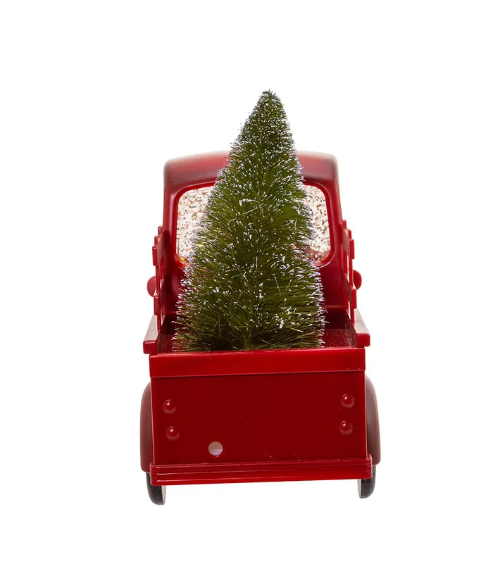 Santa in a Truck LED Water Lantern
