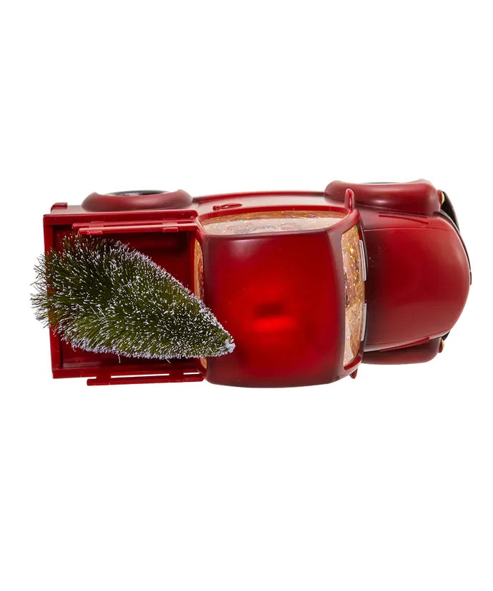 Santa in a Truck LED Water Lantern