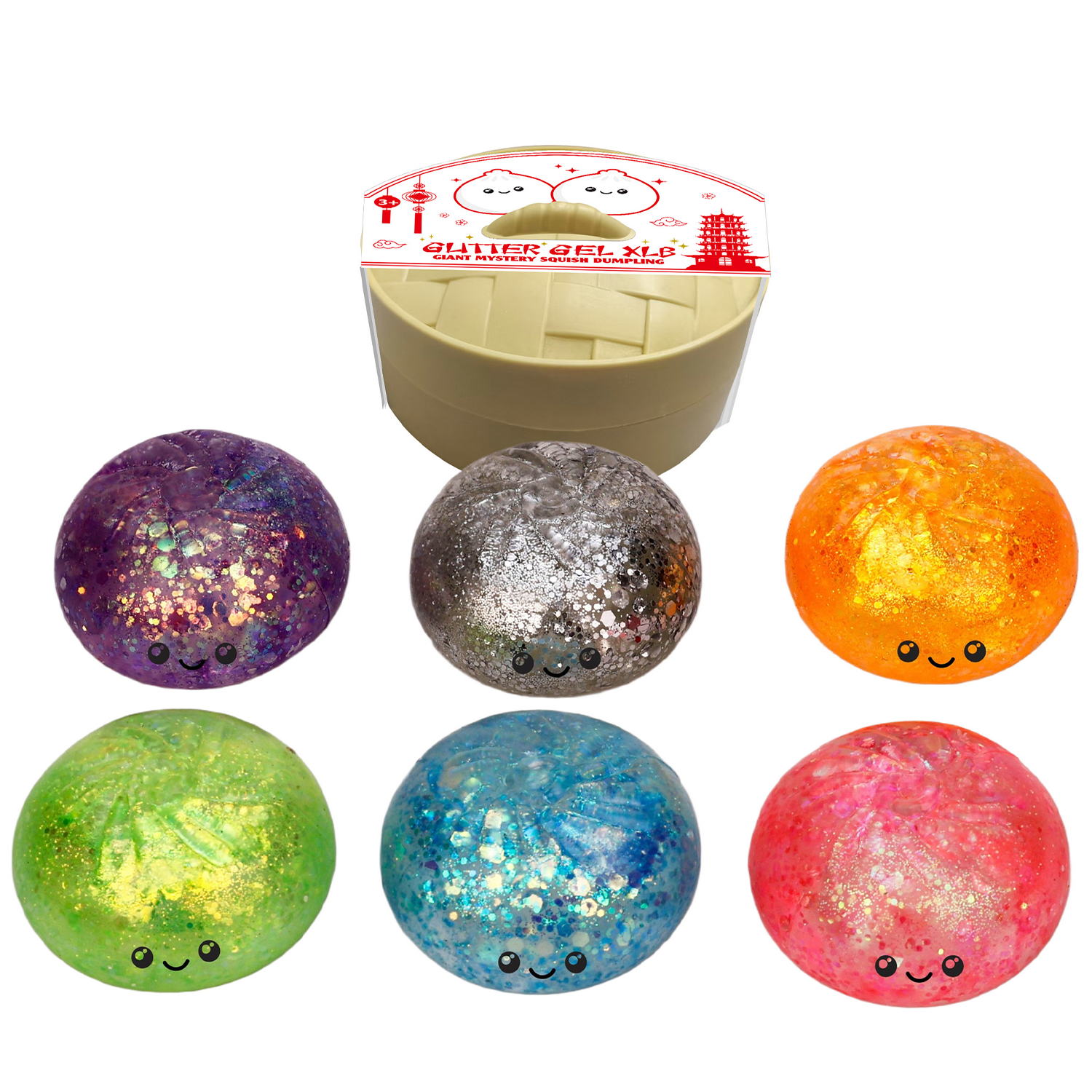 Glitter Gel Jumbo Mystery Dumpling (Single) - Random Color