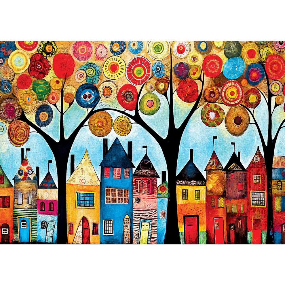 Our Neighborhood Whimsical Town 500 Piece Puzzle