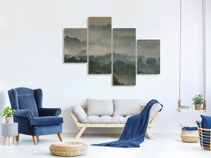 modern-4-piece-canvas-print-temple-in-the-mist