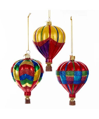 Glass Hot Air Balloon Ornament (Single) - Random Color