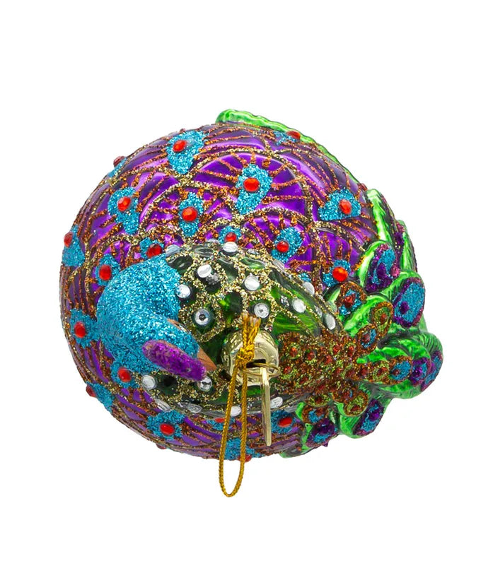 Glass Peacock Ornament