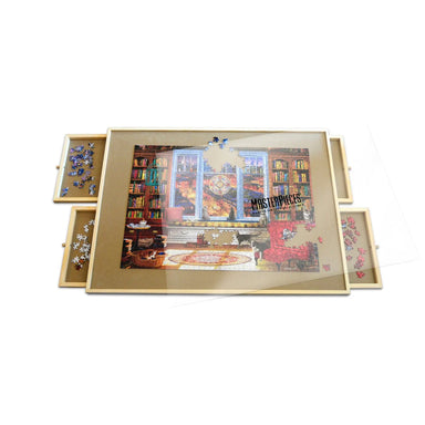 Wooden Puzzle Board With Drawers