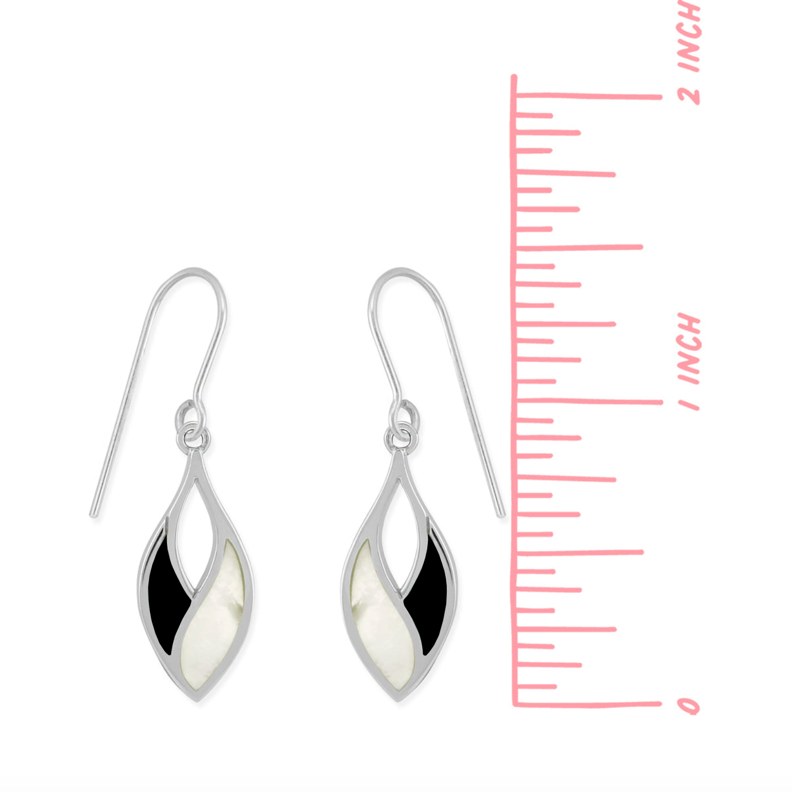 Boma Overlapped Earrings - Onyx and Mother of Pearl