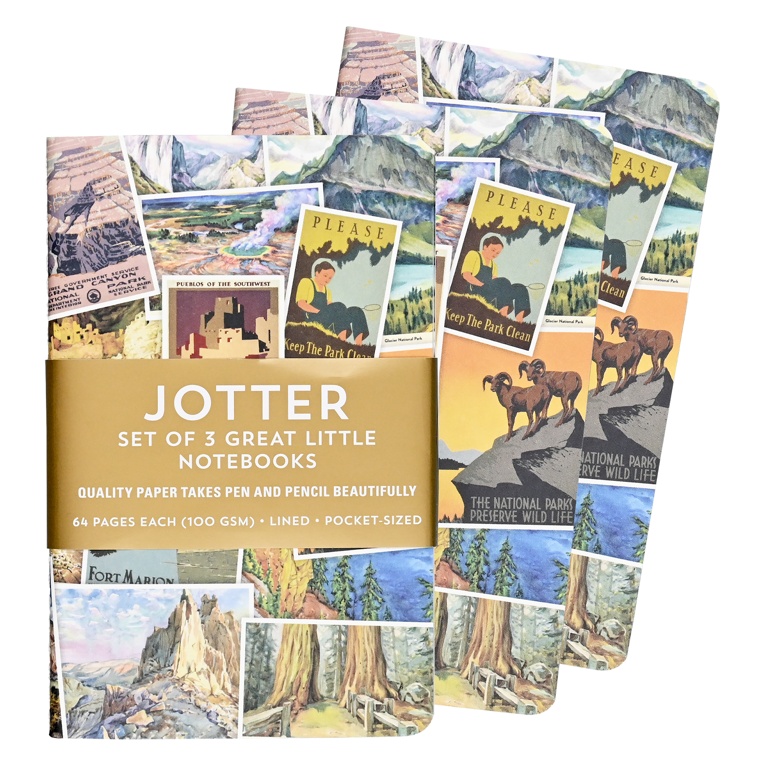 PTR Jotter Mini Notebooks: National Parks - Set of Three