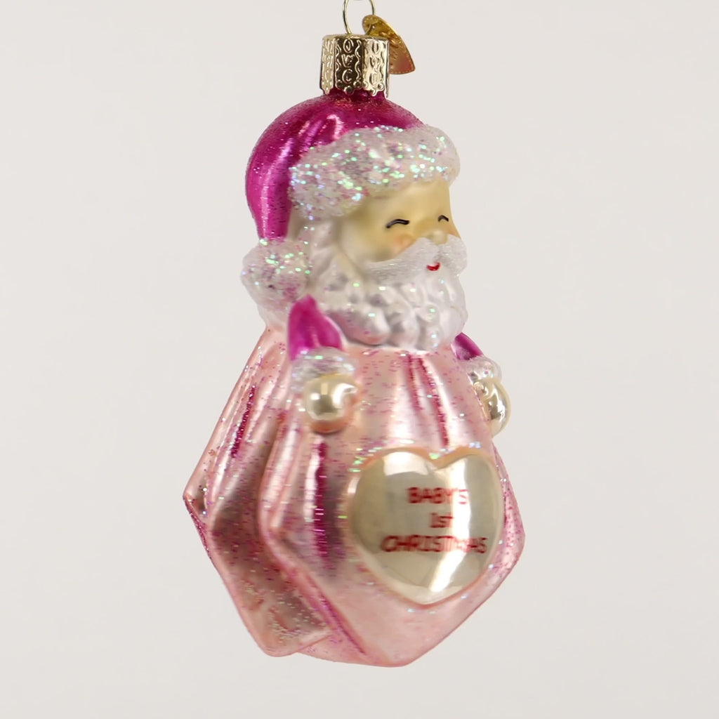 Old World Christmas Baby Girl's 1st Santa Lovey Ornament
