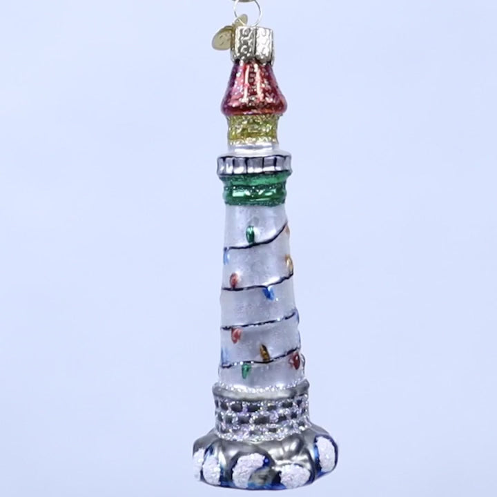 Old World Christmas Holiday Lighthouse Ornament