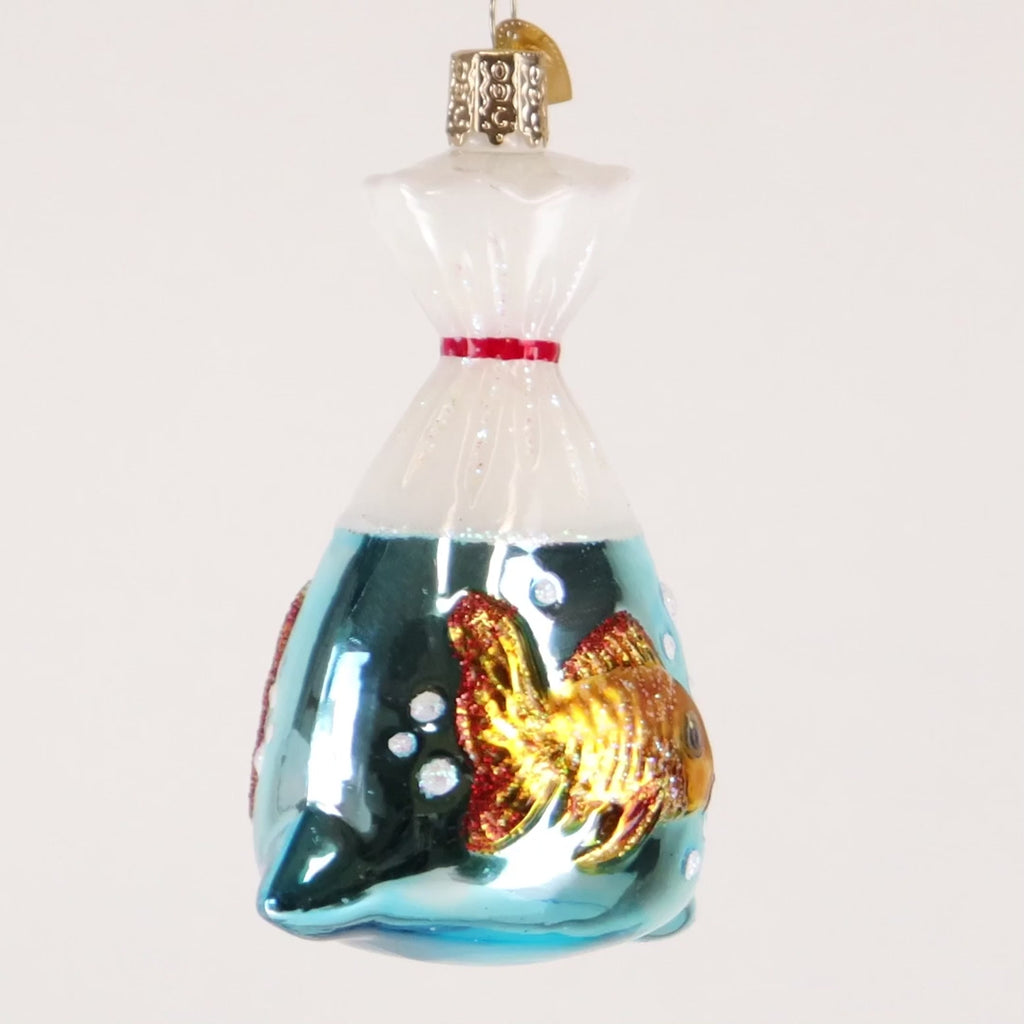 Old World Christmas Goldfish In A Bag Ornament