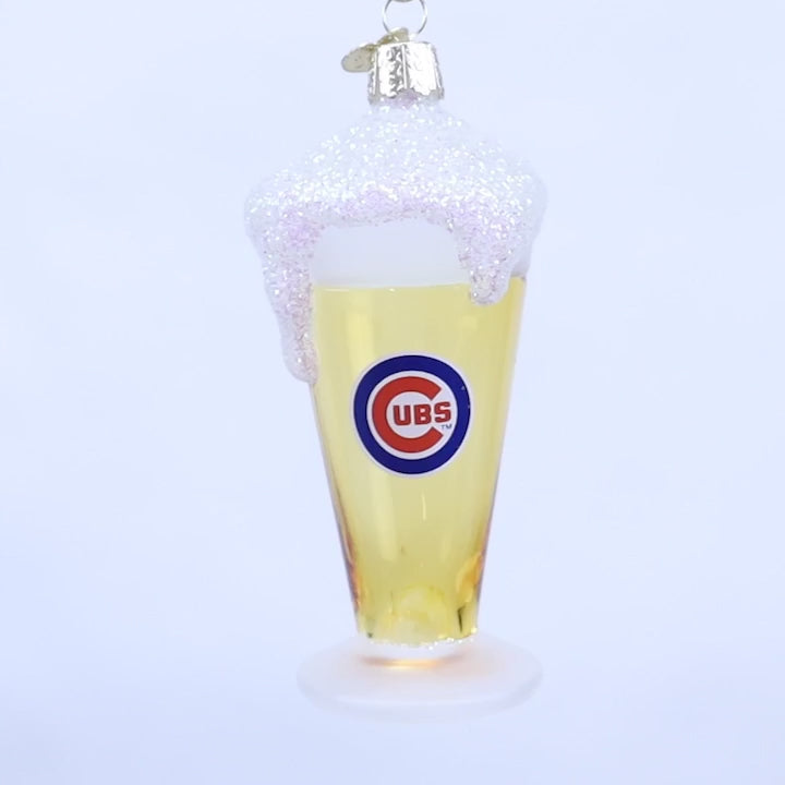 Old World Christmas MLB Chicago Cubs Glass Of Beer Ornament