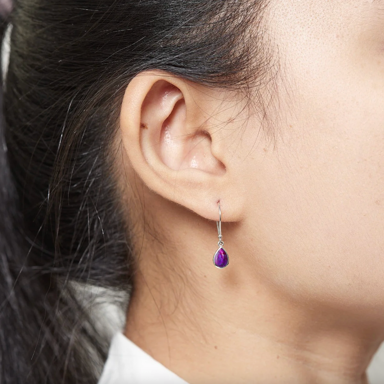 Boma Teardrop Dangle Earrings - Purple Turquoise
