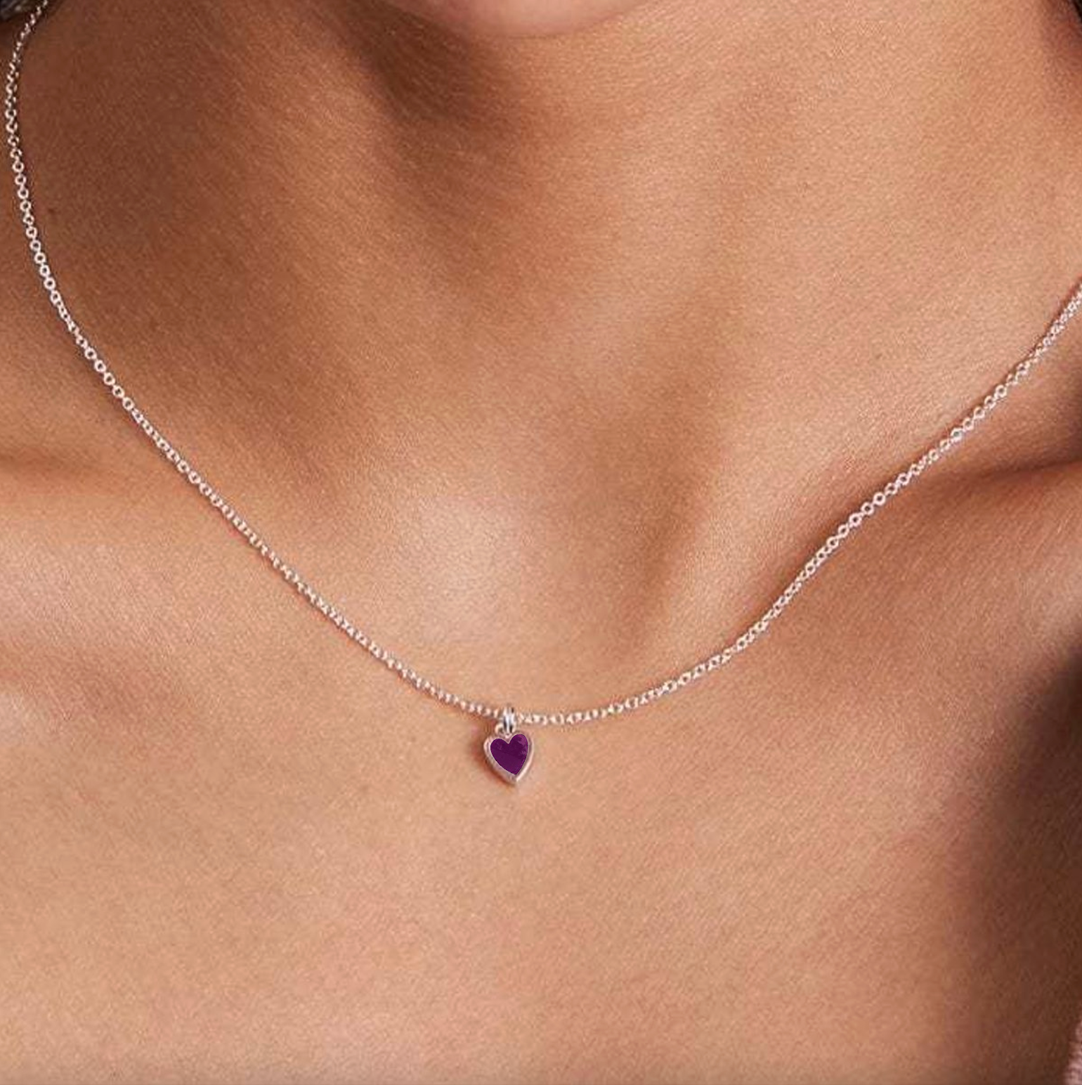 Boma Belle Heart Necklace with Puple Turquoise