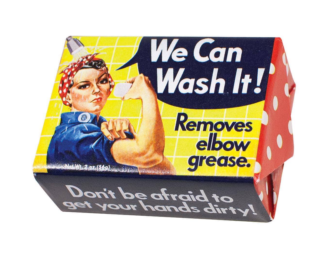 We Can Wash It! - Removes Elbow Grease. 2oz Bar Soap