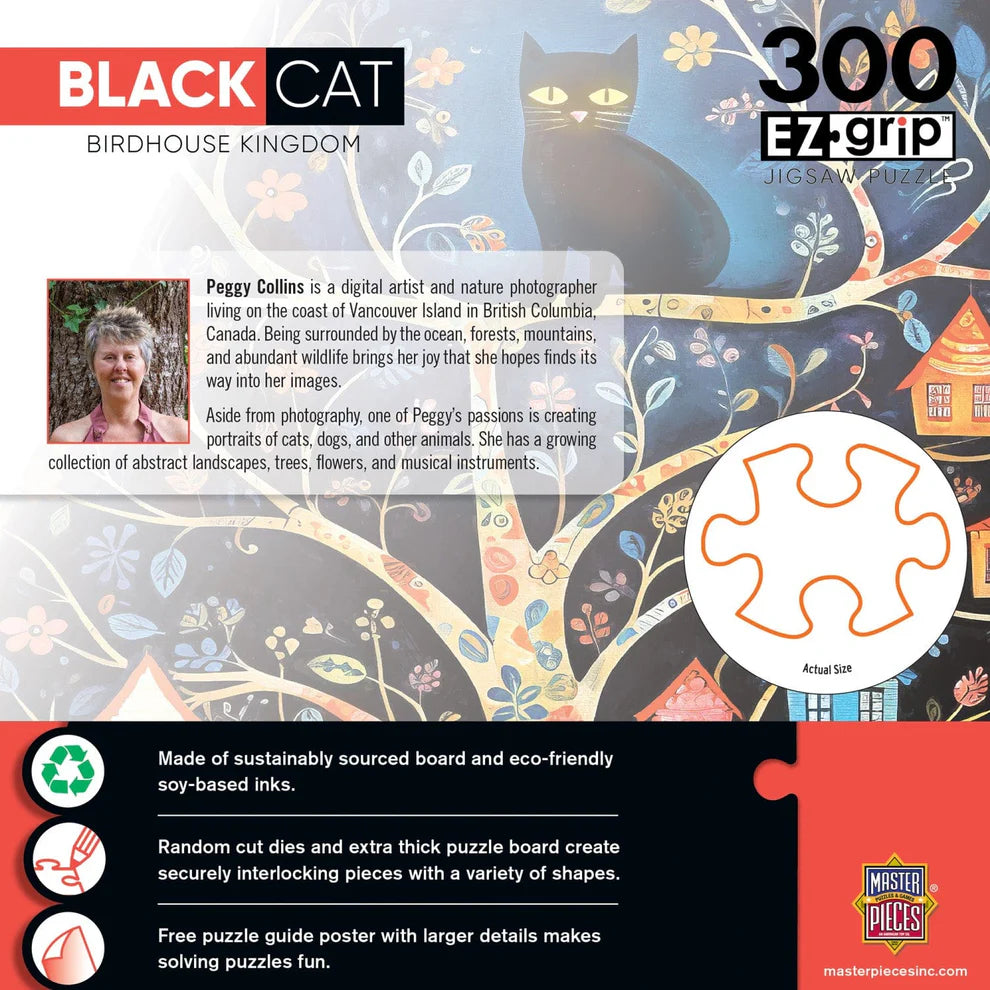 Black Cat Birdhouse Kingdom 300 Piece Large Format Puzzle