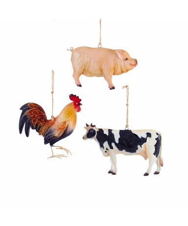 Tin Farm Animals Ornament (Single) - Random Style