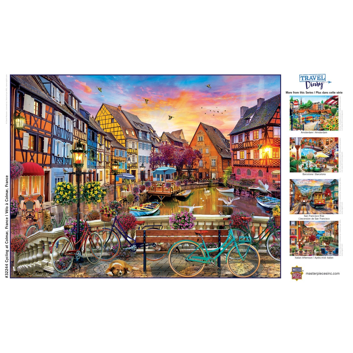 Cycling at Colmar, France 550 Piece Travel Diary Puzzle    