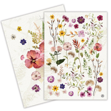 Pressed Flowers Kitchen Towels - Set of 2