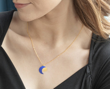 Holly Yashi Sun and Moon Pendant Necklace - Midnight Blue