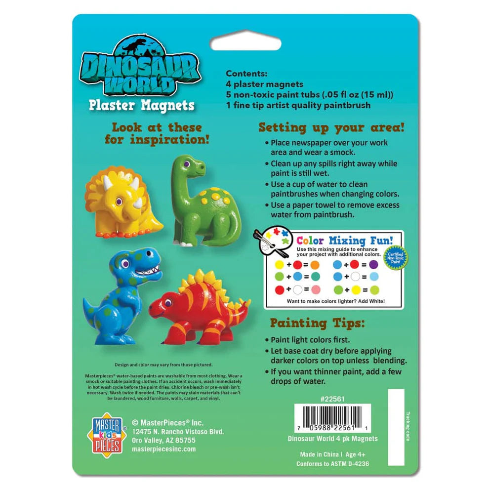 MSTR Plaster Magnets Paint Kit: Dinosaur World 6-Pack