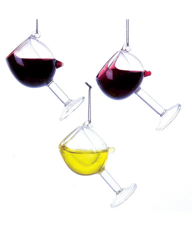 Wine Glass With Wine Ornament (Single) - Random Style
