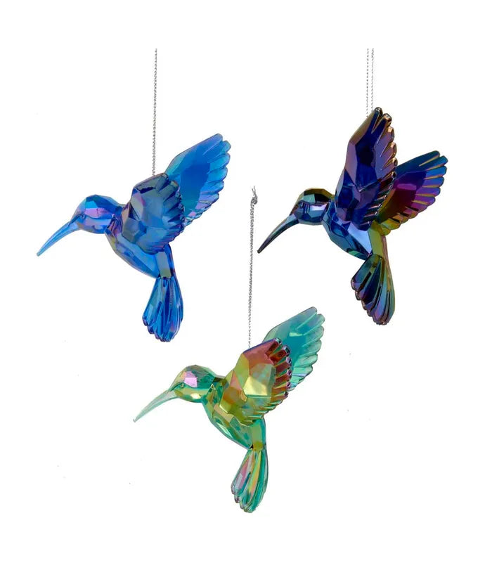 Iridescent Hummingbird Ornament (Single) - Random Color