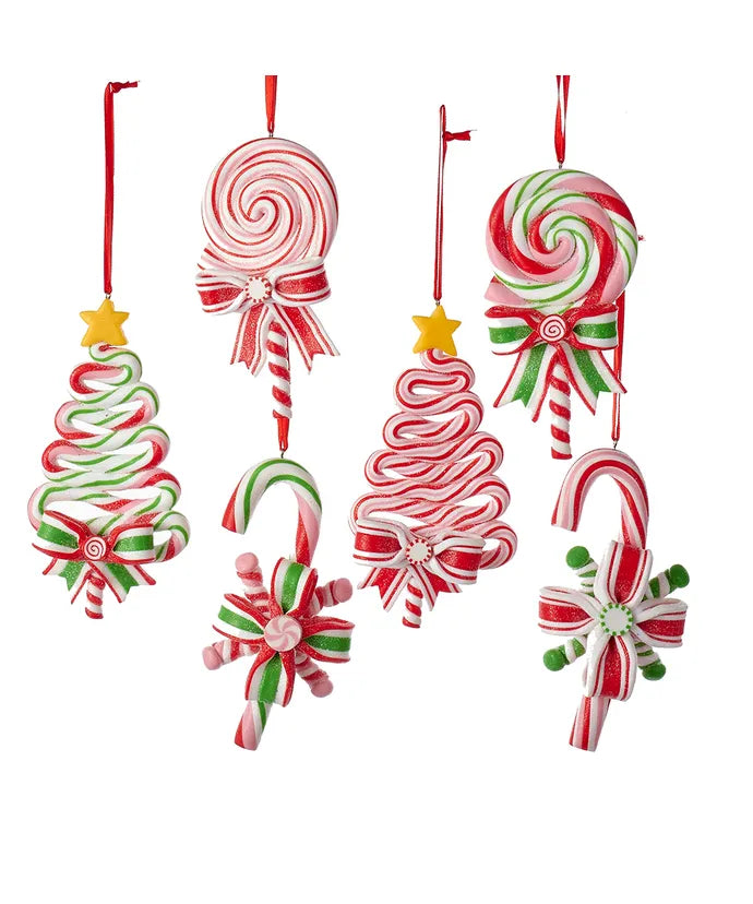 Peppermint Candy Cane, Lollipop, Tree Ornament (Single) - Random Style