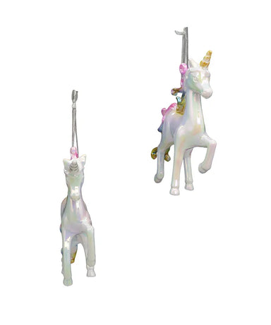 Pastel Iridescent Unicorn Ornament (Single) - Random Color