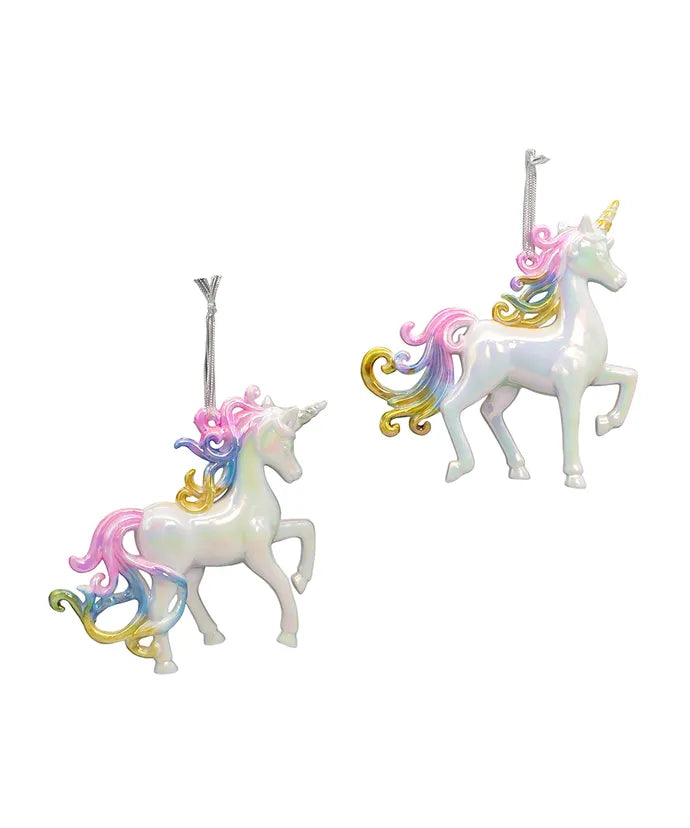 Pastel Iridescent Unicorn Ornament (Single) - Random Color