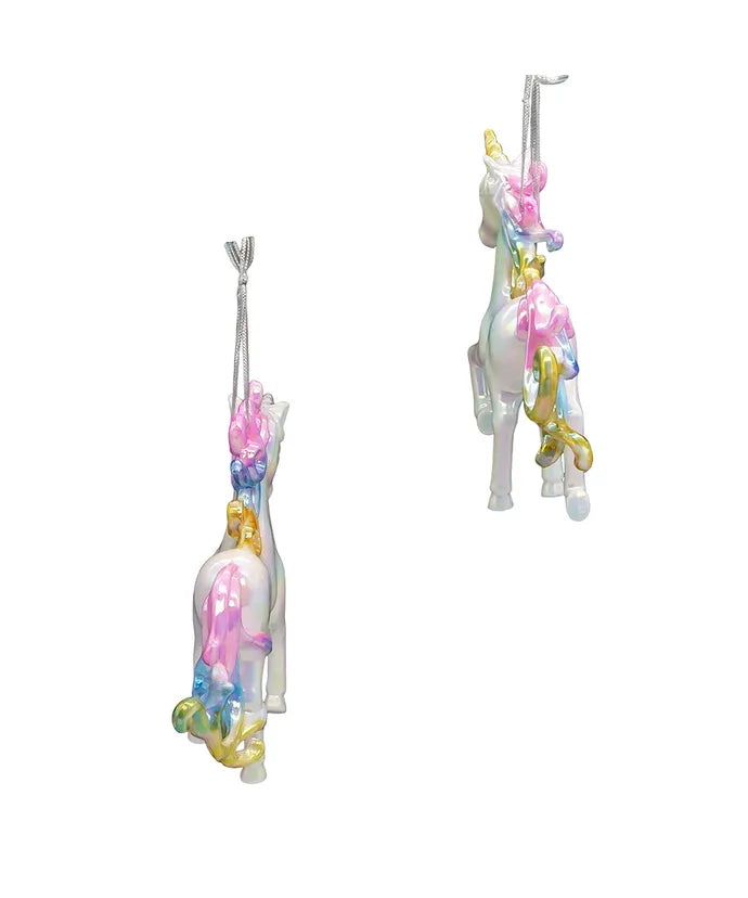 Pastel Iridescent Unicorn Ornament (Single) - Random Color