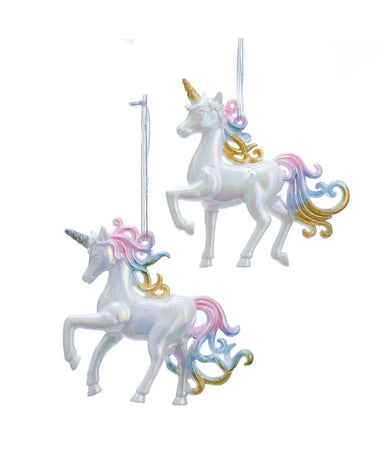 Pastel Iridescent Unicorn Ornament (Single) - Random Color