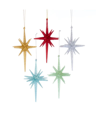 Mid-Century Style Glitter Starburst Ornament (Single) - Random Color