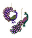 Purple or Green Glitter Peacock Ornament (Single) - Random Style