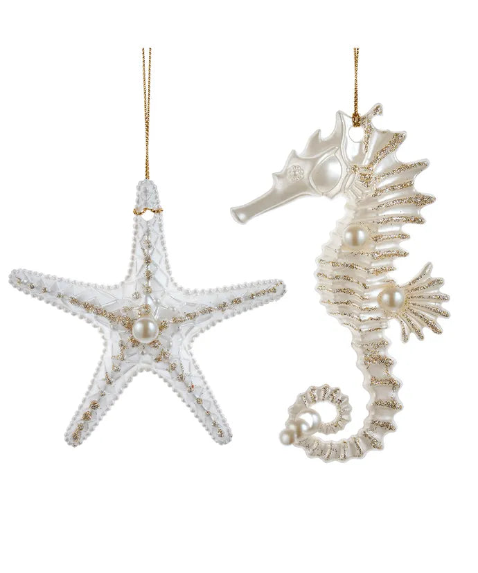 Pearl Seahorse or Starfish Ornament (Single) - Random Style