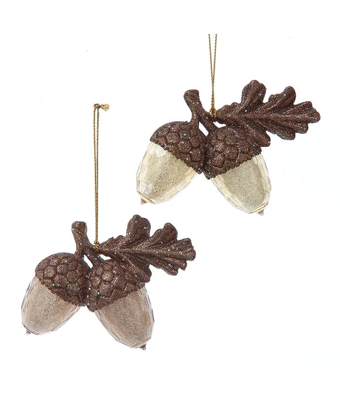 Acrylic Brown or Gold Acorn Ornament (Single) - Random Color