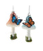 Glass Butterfly on Mushroom Ornament (Single) - Random Color