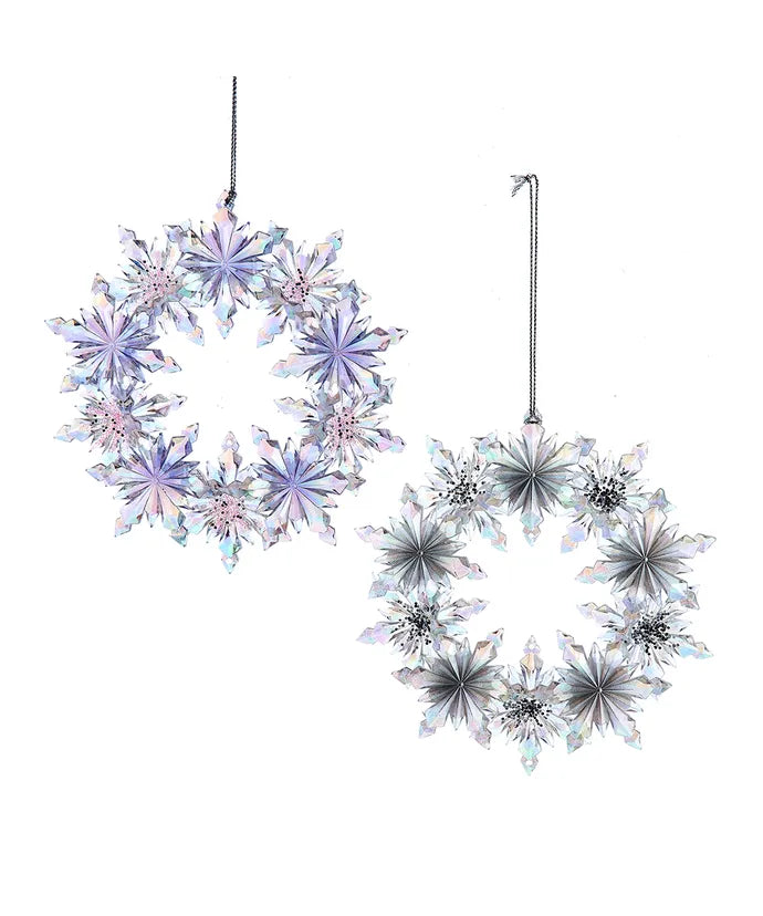 Iridescent Lavender or Clear Wreath Ornament (Single) - Random Color
