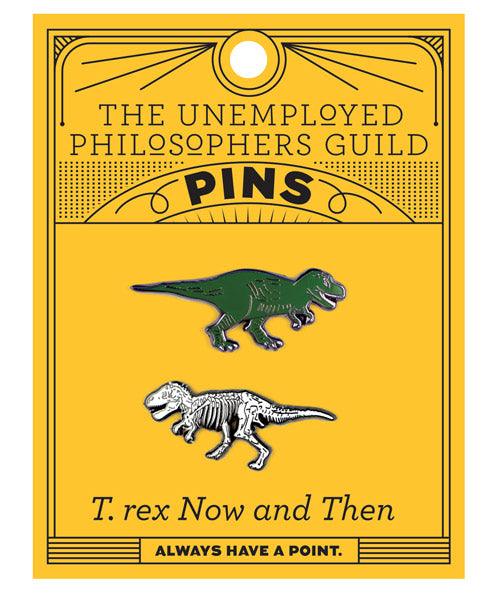T-Rex Now and Then Enamel Pin Set