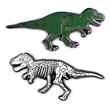 T-Rex Now and Then Enamel Pin Set