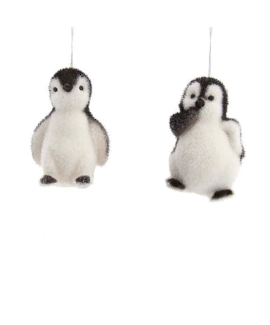 Flocked Penguin Ornament (Single) - Random Style