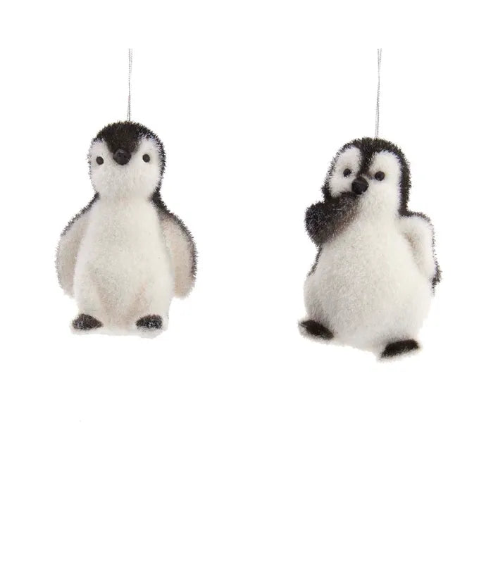 Flocked Penguin Ornament (Single) - Random Style