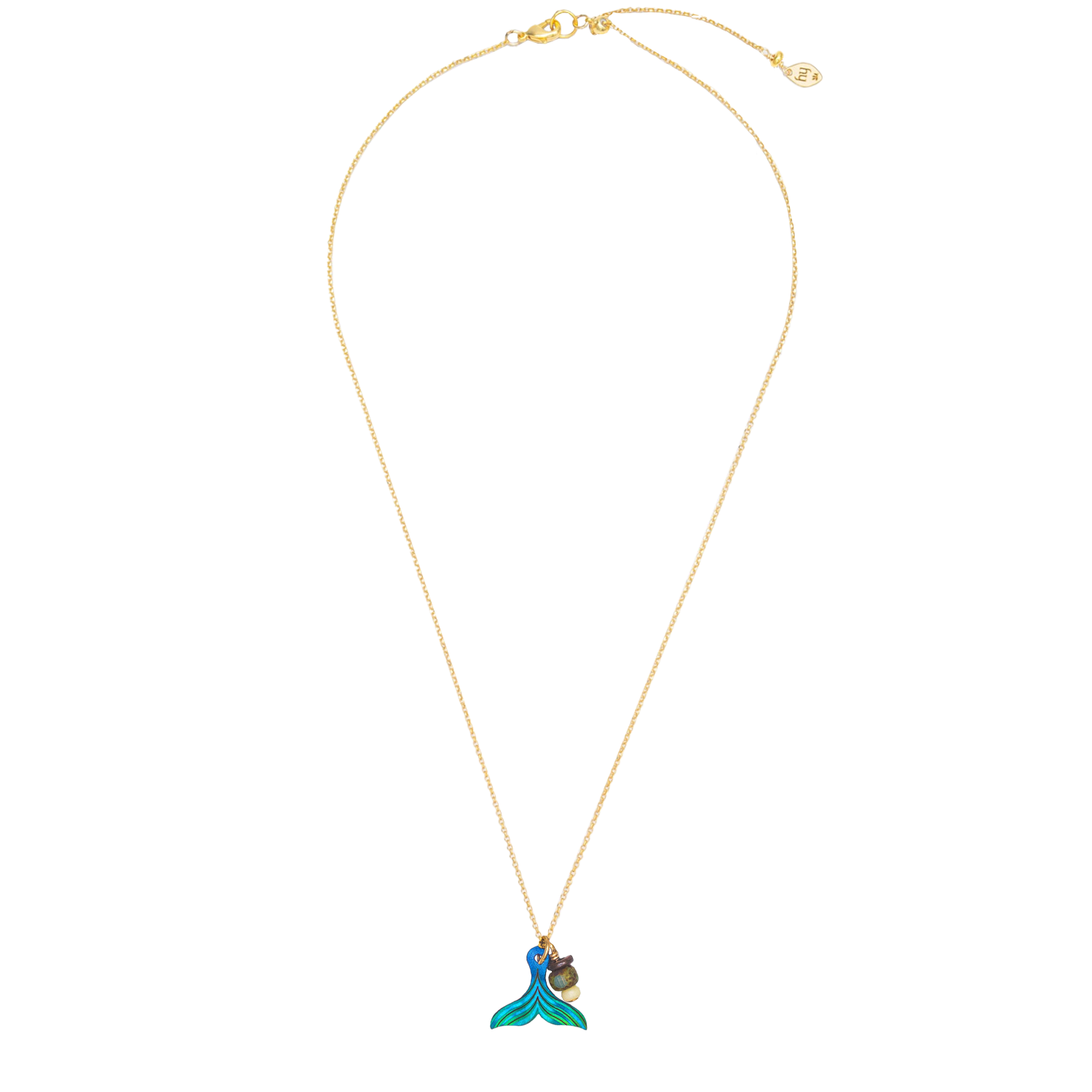 Holly Yashi Whale Tail Pendant Necklace - Teal Splash