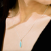 Boma Alina Turquoise Drop Bezel Necklace