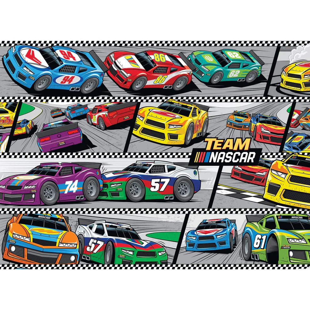 Team NASCAR Chasing Checkers 100 Piece Puzzle
