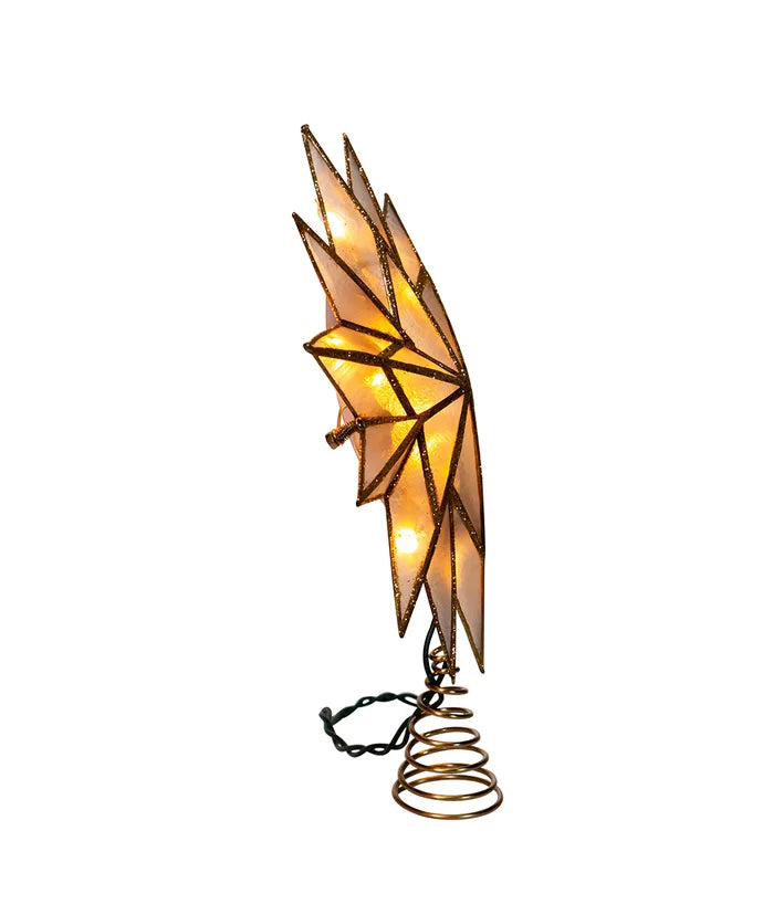 Capiz Light Up Gold Star Tree Topper