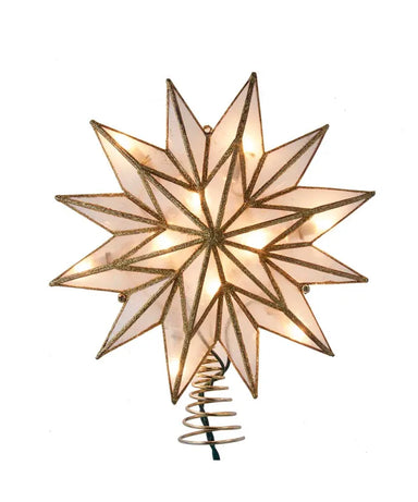 Capiz Light Up Gold Star Tree Topper