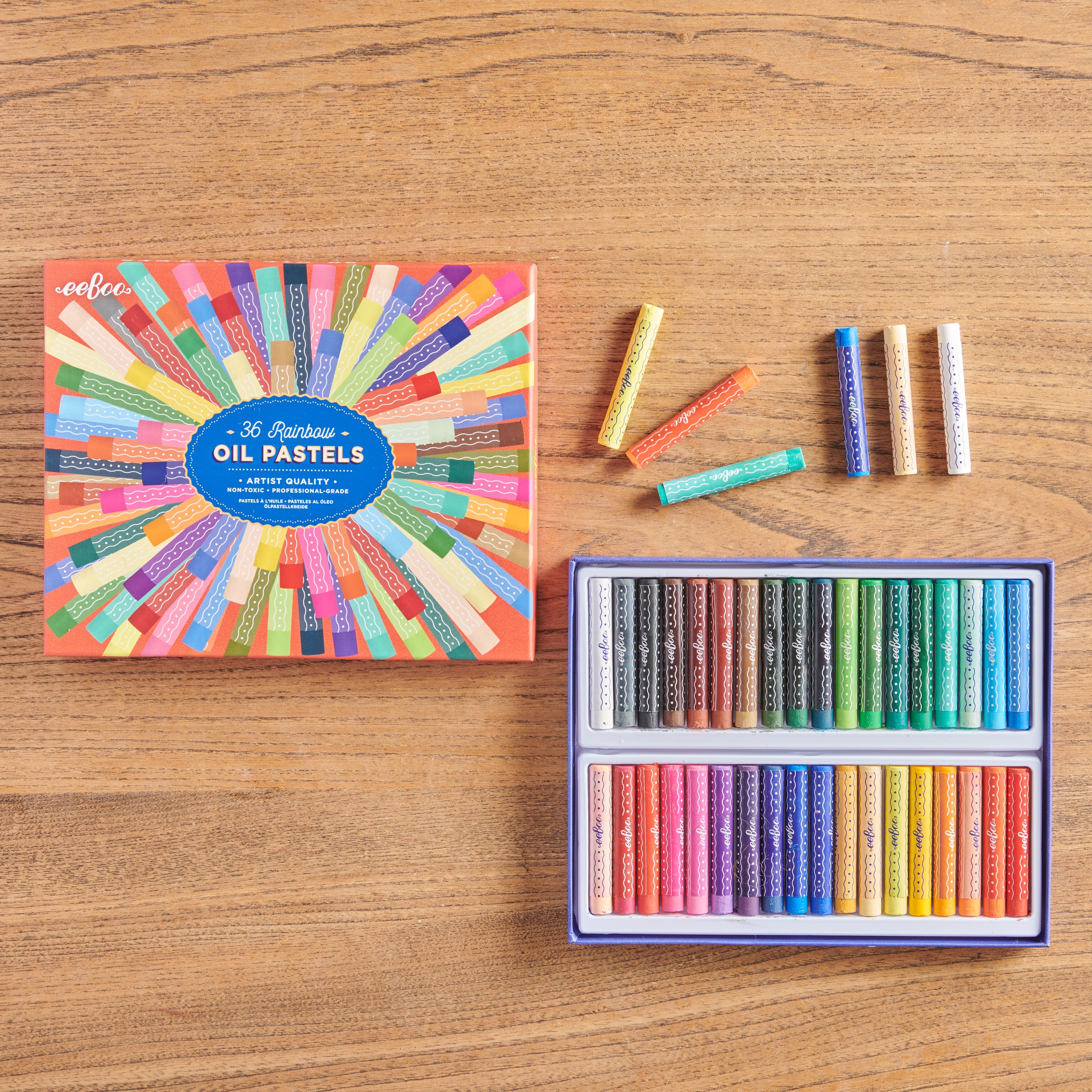 eeBoo Rainbow 36 Oil Pastels