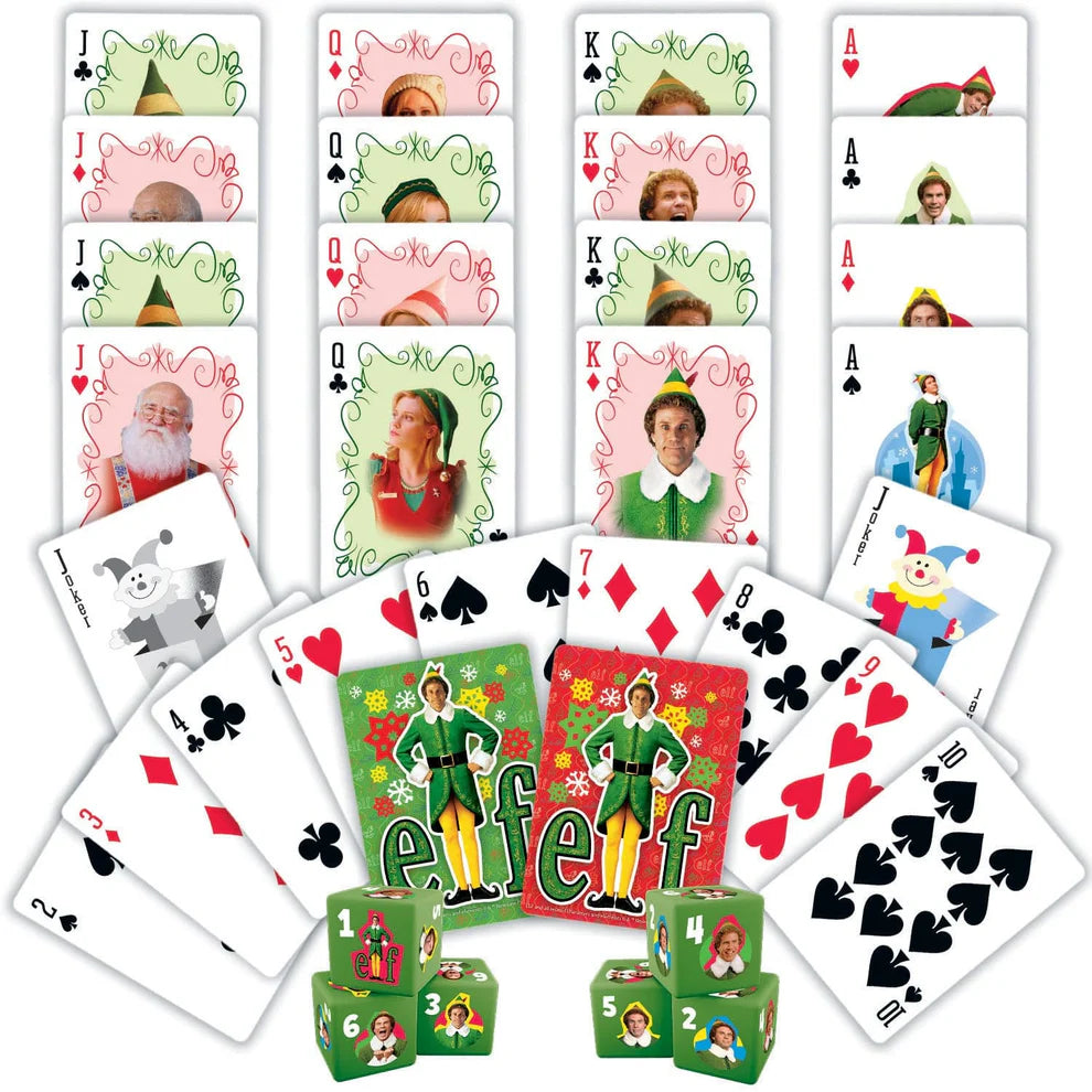 Elf 2 Decks of Playing Cards and 6 Dice Set