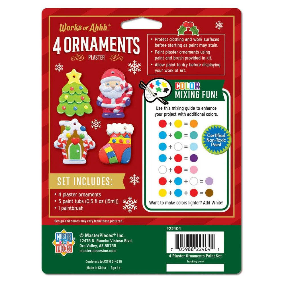 MSTR Plaster Paint Kit: Holiday Ornaments 4-Pack