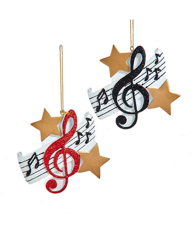 Treble Music Note With Stars Ornament (Single) - Random Color